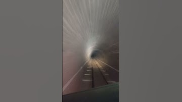 Very calm and relaxing view live at night train passing through tunnel in mountains #shorts #tunnel
