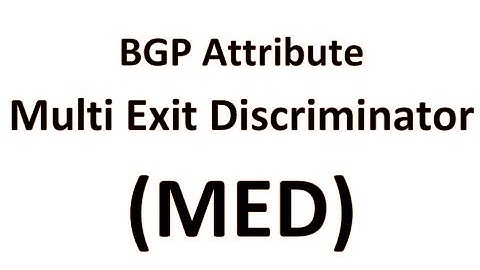 Lab # 5 BGP Attribute Multi Exit Discriminator (MED)