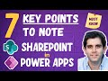 Key Points to consider when using SharePoint in Power Apps