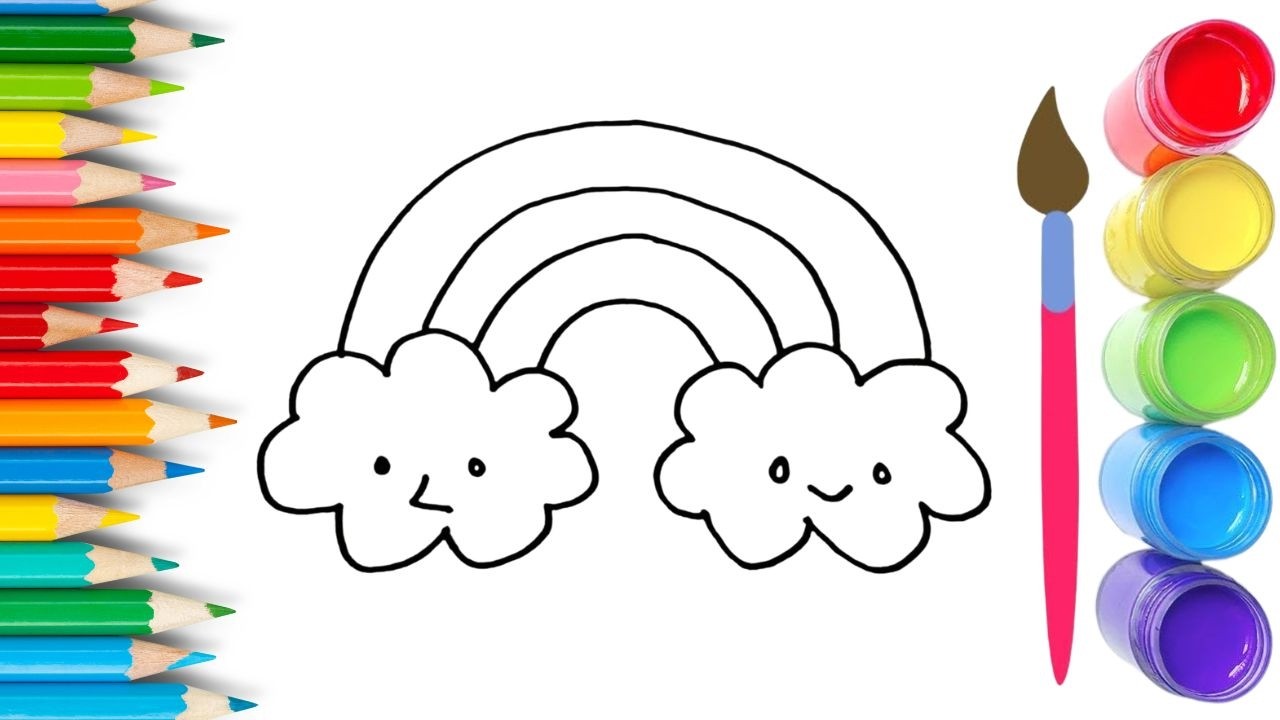 How To Draw cute Rainbow Drawing, Painting & Coloring For Kids and Toddlers_🌈🎨