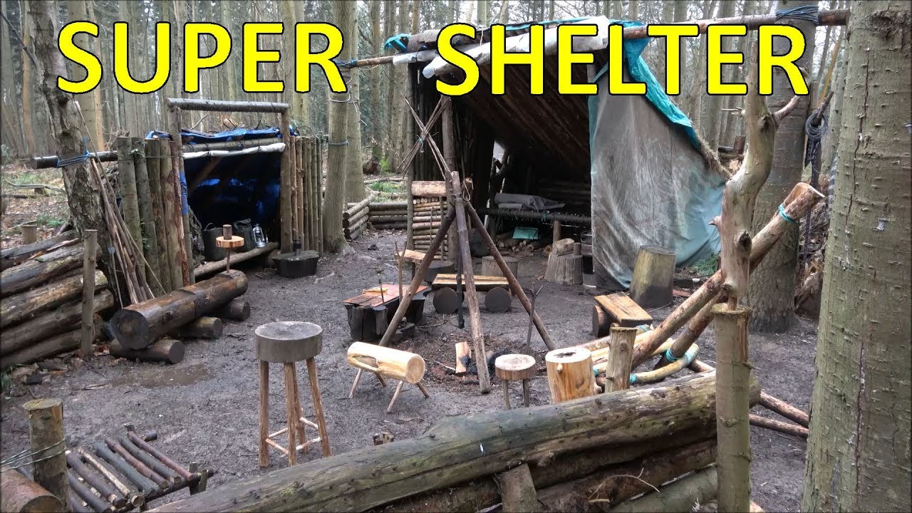 Bushcraft Shelter  Woods Camp Update 