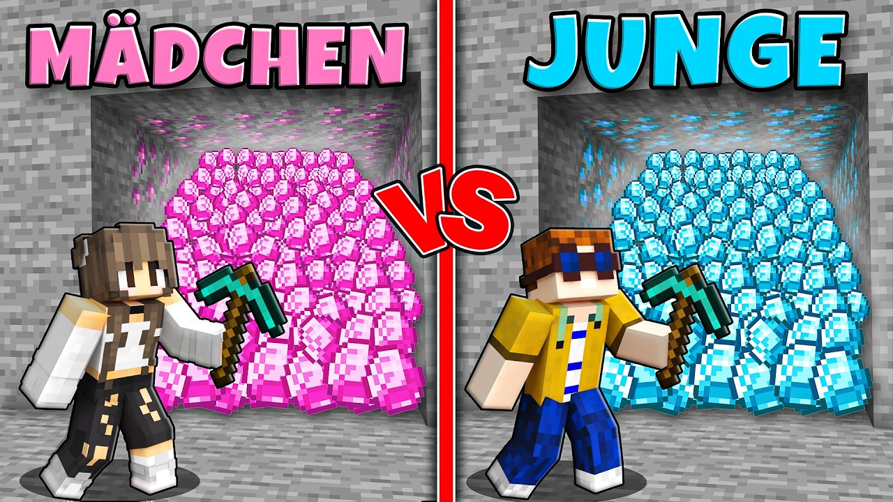 MÄDCHEN vs. JUNGS MINING KAMPF in Minecraft!