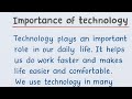 مقال عن أهمية التكنولوجيا باللغة الإنجليزية 
