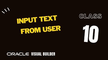VBCS 10, How to get input text from user in Oracle visual builder, vbcs get input from user