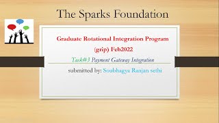 Payment Gateway integration | Task#03 The Sparks Foundation | Web Development Internship |GripFeb22