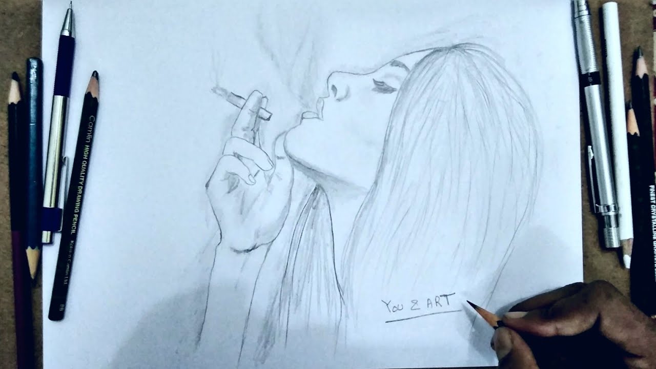 Smoking Girl Sketch by Aldadir on DeviantArt