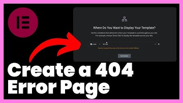 How to Create a 404 Error Page in Elementor
