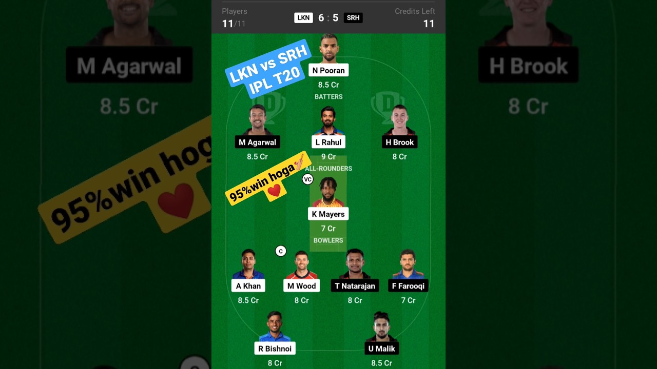 lkn vs srh dream11,lsg vs srh dream11 team, prediction, ipl 2023 srh vs lsg,