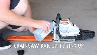 How Filling Up The Bar Oil On Stihl Ms 181 C Chainsaw
