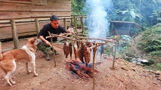 Full video: Harvesting fish, Gardening, Building a pig pen  1 YEAR Alone LIVING OFF GRID.