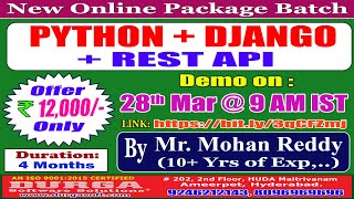 PYTHON + DJANGO + REST API Online Training @ DURGASOFT