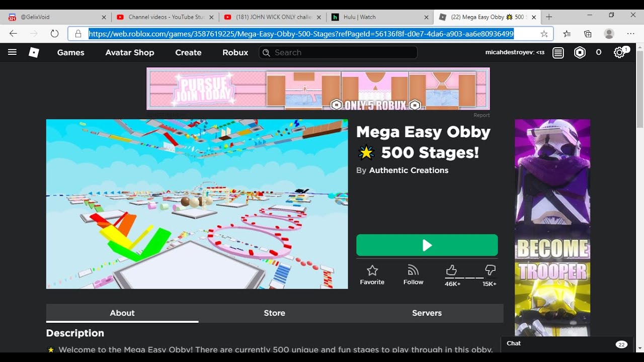 Fun Obby On Roblox Youtube - roblox obby for 500 robux