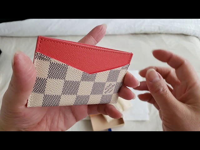 Louis Vuitton unboxing CARD HOLDER Daily in Damier Rose Papaye small  leather goods slg comparisons 