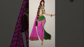 Traditional look#fashion#art#drawing#sketch#painting#brushpen#howtodraw#artist#viral#illustrator#fyp