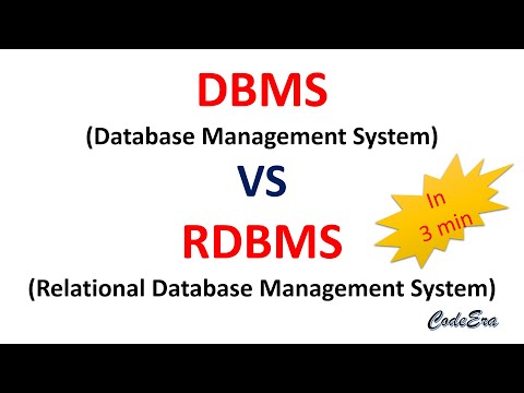 Video: Ce vrei să spui prin DBMS și Rdbms?
