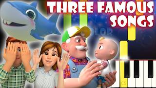Three Famous Songs from Cocomelon | Piano MIX | Tutorial | Karaoke