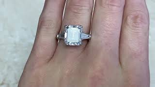 5.92ct Center Emerald Cut Tiffany Diamond Engagement Ring - Hand Video