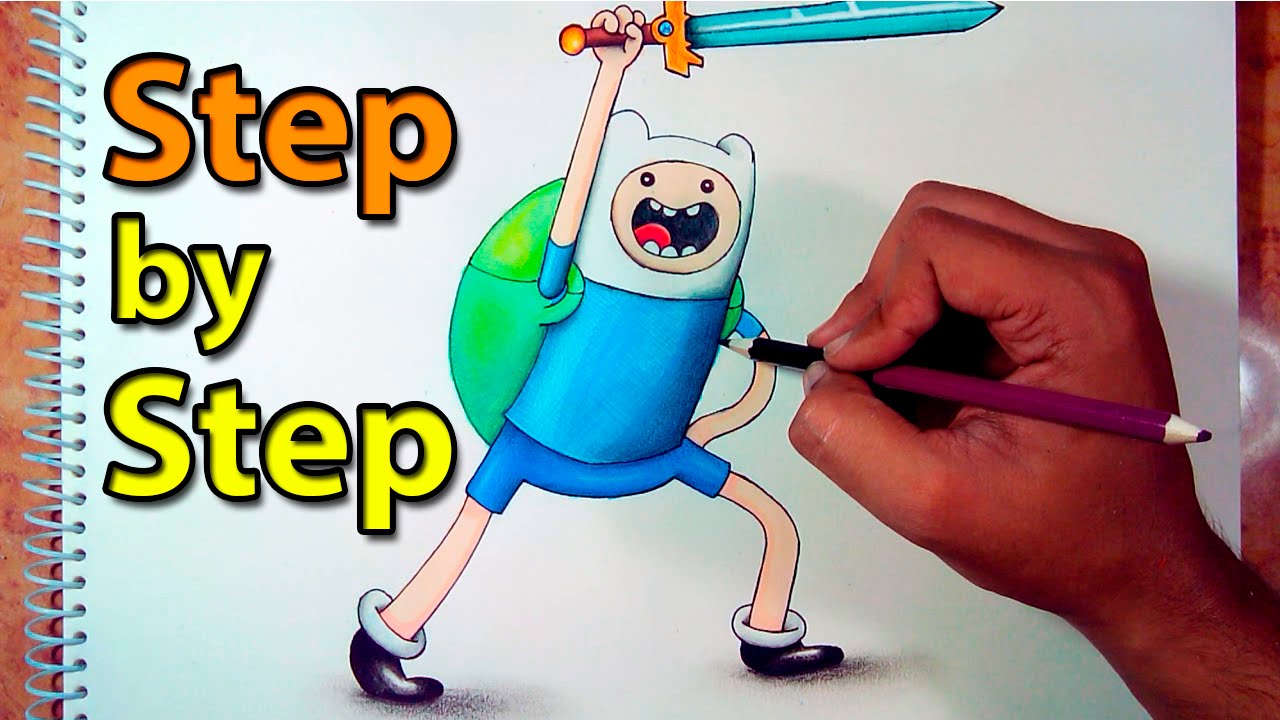 How To Draw Finn From Adventure Time easy Stepby Step NARRATED