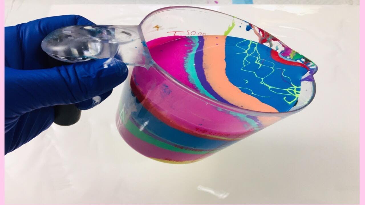 Acrylic Pouring: Straight Pour Acrylic Technique using the Measuring ...