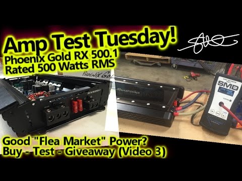 Amp Test Tuesday - Phoenix Gold RX500.1 Rated 500 watts RMS - Good Flea Market Power? (video 3)