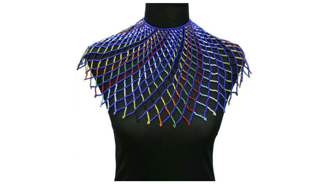 3 из 4 увеличивающихся размеров: разноцветное ожерелье из зулусских бусин