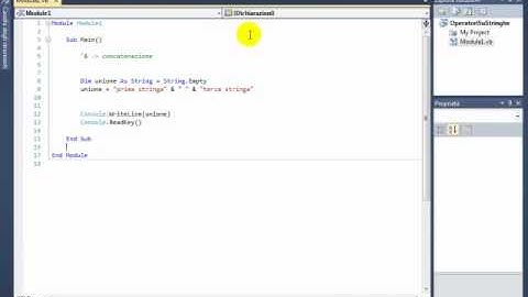 Tutorial di Visual Basic 2010 - operatori sulle stringhe
