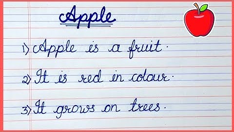 Apple 5 Lines Essay Writing in English with Cursive Handwriting by Smile Please World