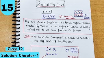 Raoult Law | Case 1- Volatile solute + Volatile Solvent | Chapter 1 Class12 Chemistry #neet #jee