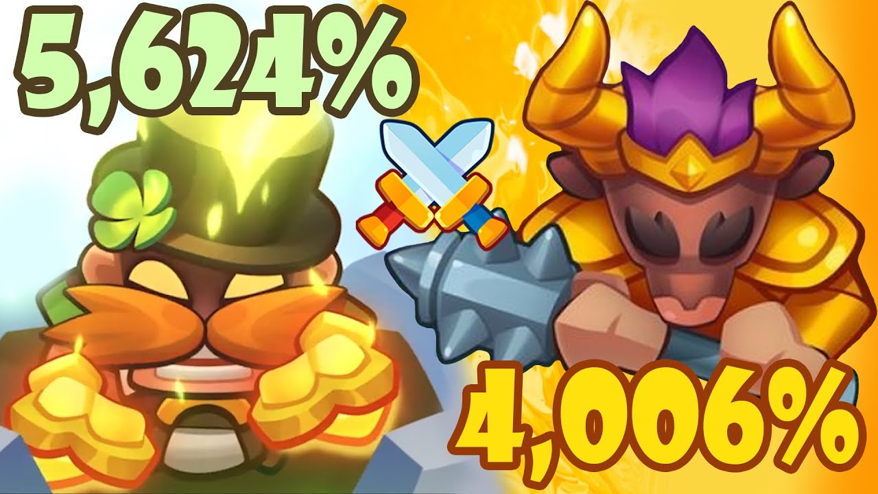 Bruiser Critical 5,624% VS Minotaur Critical 4,006% Top Users PVP, Rush Royale Unique Video Vertical