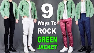 Arriba 56+ imagen green denim jacket outfit