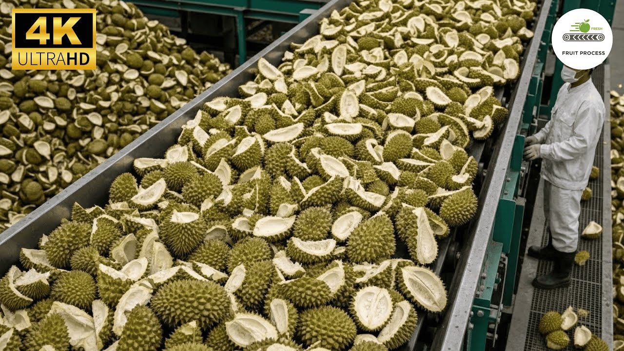 Durian Rind Processing Inside a Modern Durian Shell Recycling Factory: You've Never Seen ...