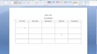 Simple Action plan for coursework