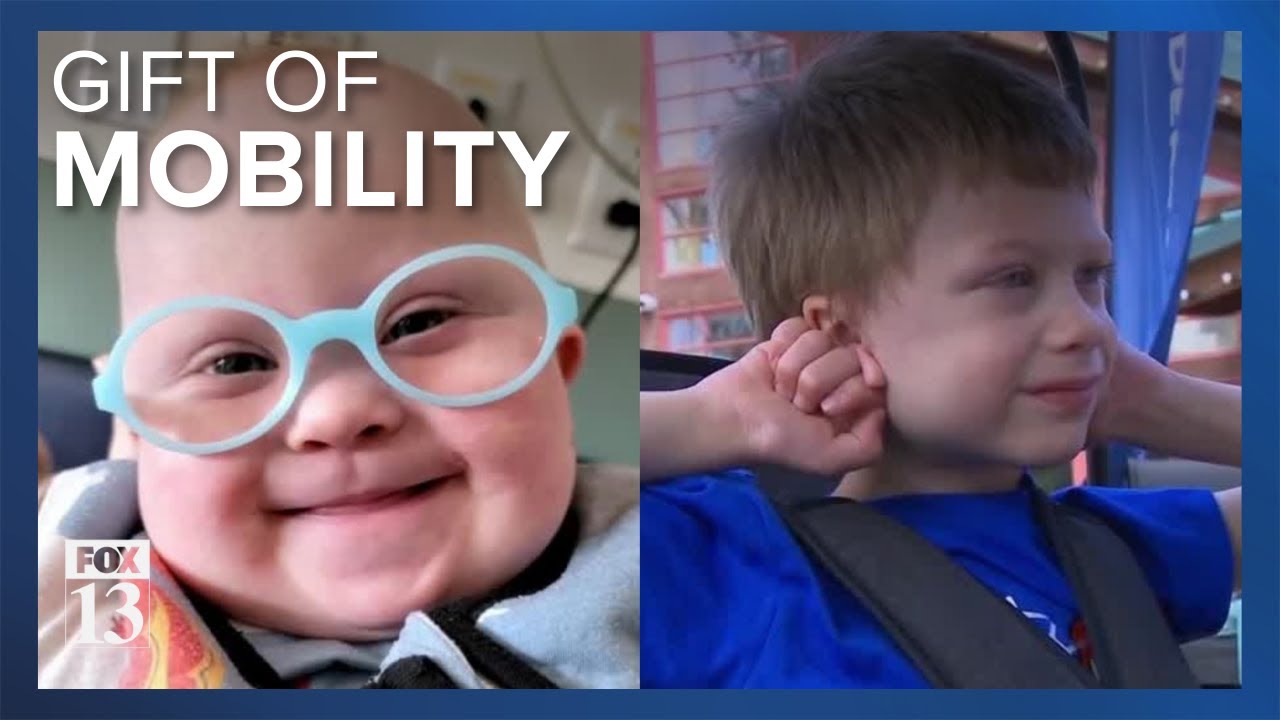 Families with special needs children receive gift of mobility - YouTube