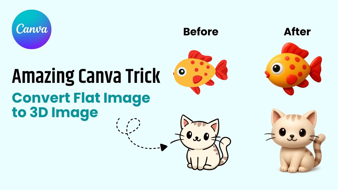 Turn Flat Images into Stunning 3D in Canva 😍 | Easy Canva Trick 