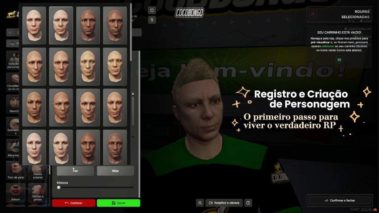 Criação de Personagem na CocoBongo Roleplay [FiveM GTA RP] - YouTube
