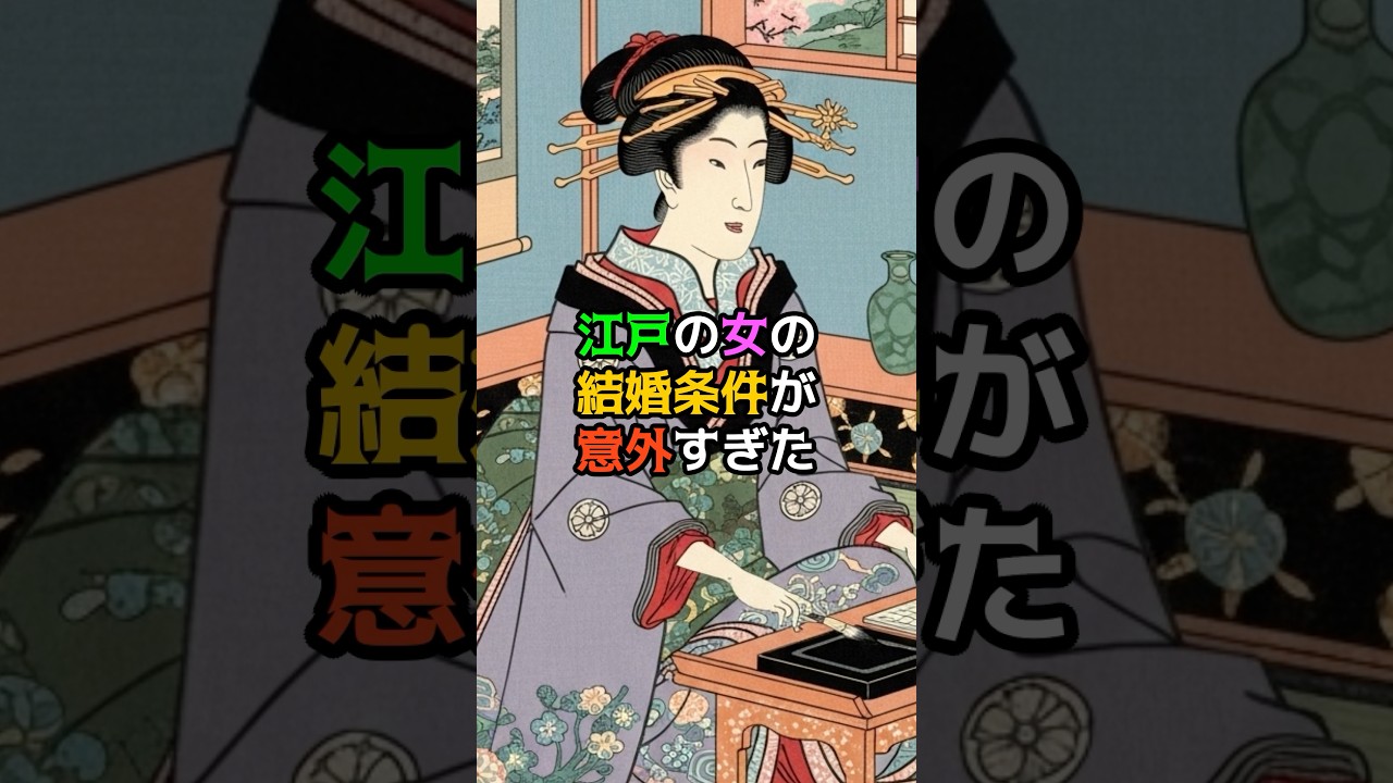 江戸の女の結婚条件が意外すぎた