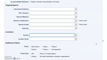 Searching clinicaltrials.gov for colorectal cancer trials