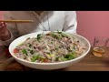 [日常][夜ご飯]ひき肉大盛りのヤムウンセン!タイの春雨サラダを食べる!唐揚げも食べる!