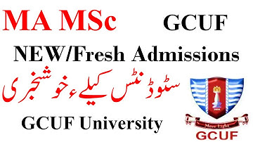 MA MSc Fresh New Admissions 2023 GCUF University | Case Against HEC News | MA MSc Admissions GCUF