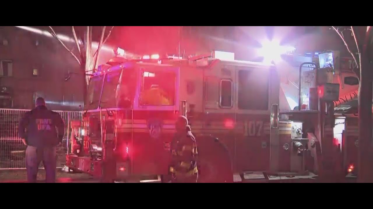 2 young children and 2 firefighters injured in NYC fire: FDNY - YouTube