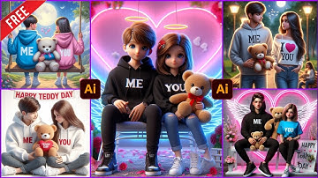 How to Create Ai 3D Happy Teddy Day Couple Name Image 🧸 Bing Image Creator - SABIR BRO