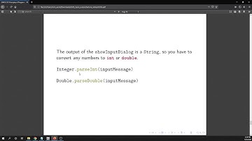 Using JOptionPane for User Input