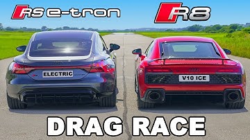 Audi R8 v RS e-tron GT: DRAG RACE