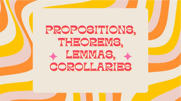 Propositions, theorems, lemmas and corollaries defined