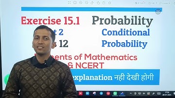 Conditional Probability|  Exercise 15.1 | Class 12 | part 2 | Elements of mathematics & NCERT