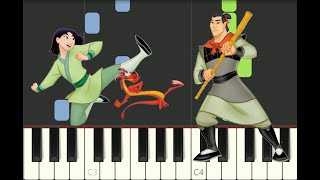 Video thumbnail of "piano tutorial "I'LL MAKE A MAN OUT OF YOU" from Mulan, Disney, with free sheet music (pdf)"