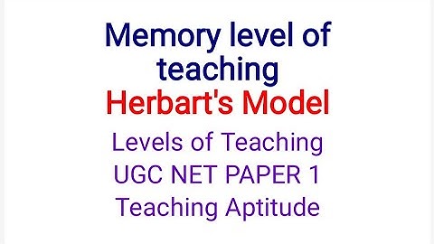Memory level of teaching. Herbart