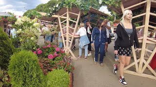Food festival in Moscow, Gorky park Walking tour, Russia 4k.