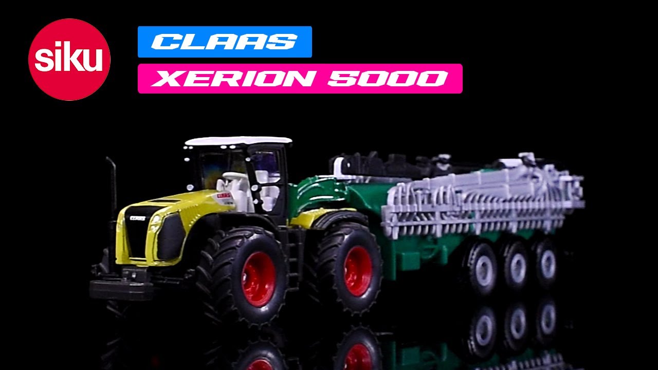 Claas 5000 Xerion Tractor Green and Black with Vacuum Tanker 1/87