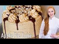 AMAZING Maple Pecan Apple Pie Cake Recipe!! With Apple Pie Filling & Salted Caramel Frosting!